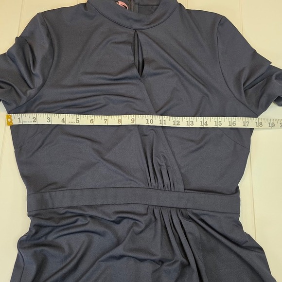 Ted Baker Womens 2 (4-6 US) Astrrid Long Sleeve Asymmetric Jersey Dress Navy NWT - Picture 9 of 13